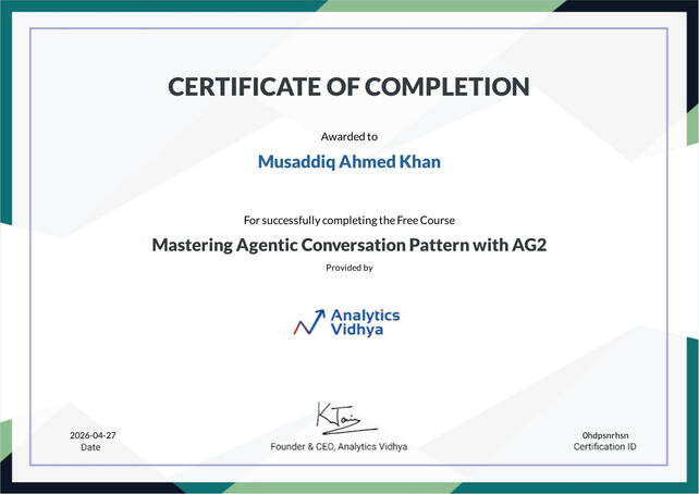 Mastering Agentic Conversation Pattern with AG2 Mastering Agentic Conversation Pattern with AG2