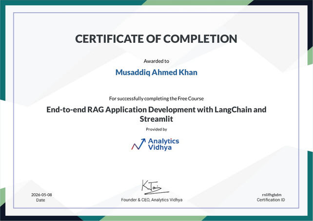 End-to-end RAG Application Development with LangChain and Streamlit End-to-end RAG Application Development with LangChain and Streamlit
